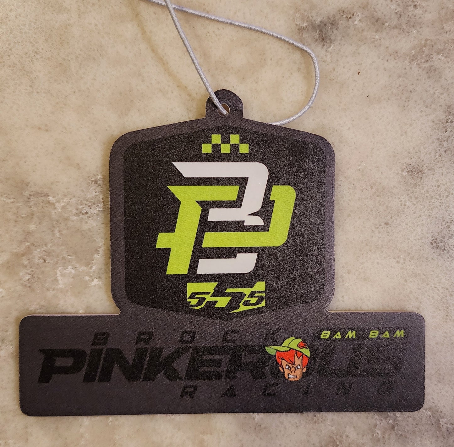Brock Pinkerous Racing Car Air Freshener with new BP logo